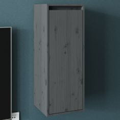 shumee Nástěnná skříňka šedá 30 x 30 x 80 cm masivní borové dřevo