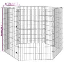 Vidaxl Ohrádka pro zvířata 6 panelů 54 x 80 cm pozinkované železo