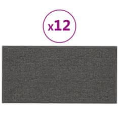 Vidaxl Nástěnné panely 12 ks tmavě šedé 60 x 30 cm textil 2,16 m²