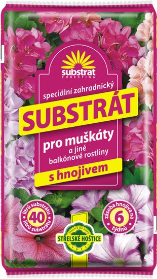 Substrát FORESTINA pro muškáty a balkónové rostliny 40l