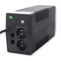 Qoltec UPS | Monolith | 650VA | 360W | LCD | USB | RJ45