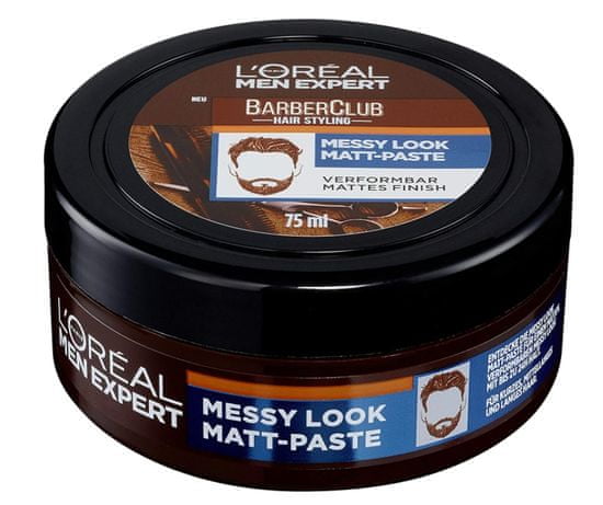 Loreal Professionnel L'oreal, Men Expert Barber, Matná pasta na vlasy se silnou fixací, 75 ml