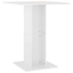 Vidaxl Bistro stolek bílý s vysokým leskem 60 x 60 x 75 cm dřevotříska