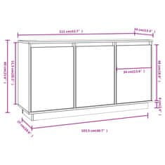 Vidaxl Příborník bílý 111 x 34 x 60 cm masivní borové dřevo