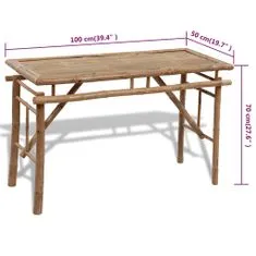 Petromila Pivní set stůl se 2 lavicemi 100 cm bambusový