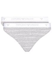 Emporio Armani Dámské kalhotky 163334 1P219 04148 šedá - 2 pack - Emporio Armani šedá L