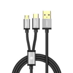 Ugreen US196 splitter kabel USB - USB-C / Micro USB 1m, černý