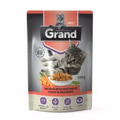 GRAND deluxe Cat losos se zeleninou, kapsička 100 g