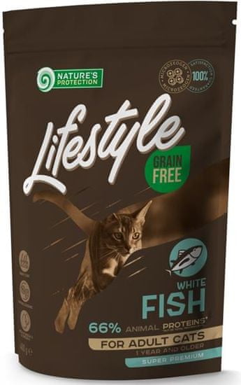 Nature's Protection Cat Dry LifeStyle GF Adult White Fish 400 g