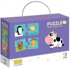 DoDo  Puzzle Co jedí zvířátka? 12x2 dílky