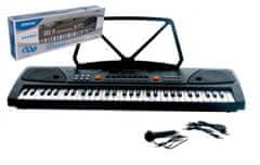 Teddies Pianko/Varhany velké plast 61 kláves 63x20cm s mikrofonem a USB na nabíjecí baterie Li-ion