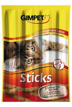 GimCat Pochoutka Sticks drůbež+játra 4ks