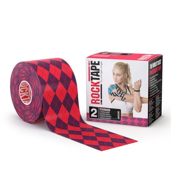 RockTape kinesiologický tejp 5 cm x 5 m, design: argyle pink