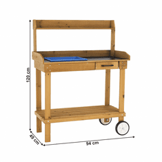 KONDELA Zahradní pracovní stůl, dřevo / hnědá, Bardy