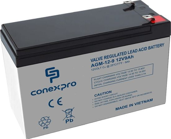 Conexpro baterie AGM-12-9, 12V/9Ah, Lifetime