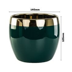 botle Květináč Zelená láhev Glamour Tvar Oval 14 x 12,5 cm