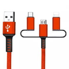 4Car Kabel nabíjecí a datový k mobilnímu zařízení červený