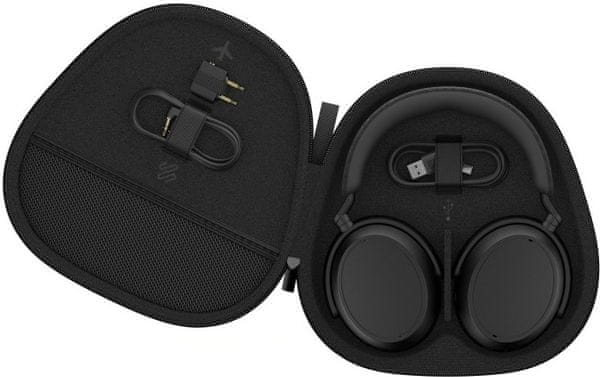  modern vezeték nélküli fejhallgató sennheiser momentum wireless 4 bluetooth stílusos védőtok összecsukható szerkezet kényelmes párnázott fülkagylók hibrid környezeti zaj elnyomás stílusos védőtok 