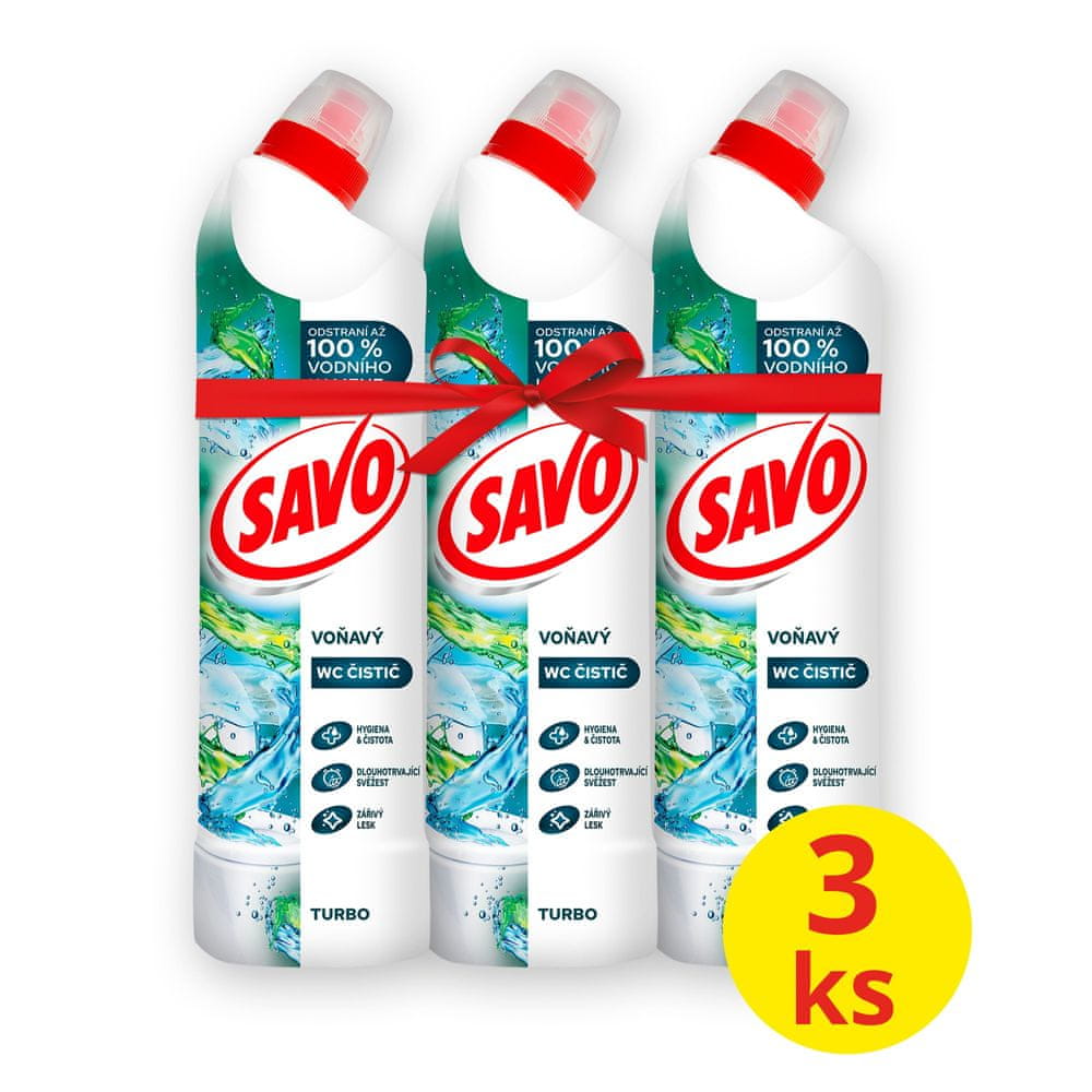 Savo Čisticí a dezinfekční přípravek na toalety Turbo 3 x 750 ml