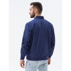 OMBRE Pánská bunda bomber REGINALD tmavě modrá MDN14489 L