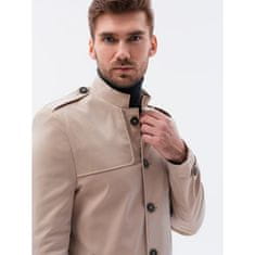 OMBRE Pánský střední kabát ABDIEL béžový MDN23621 XL