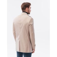 OMBRE Pánský střední kabát ABDIEL béžový MDN23621 XL