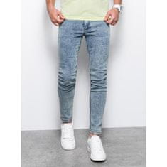 OMBRE Pánské džíny SKINNY FIT světle modré MDN119553 XXL