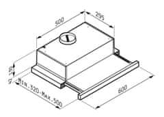 CASARREDO Odsávač par SLIDING BLACK GLASS inox/black