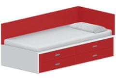 Artspect Dětská postel 90x200cm s úložným prostorem Gita - Chilli red