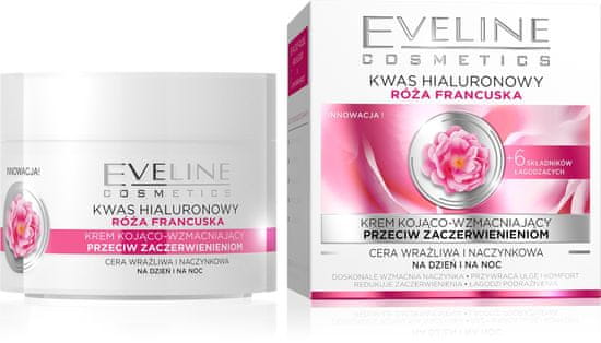 Eveline French Rose Zklidňující a posilující krém proti zarudnutí na den a noc 50 ml