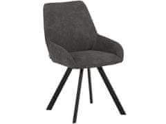 Danish Style Jídelní židle Salem (SADA 2 ks), mikrovlákno, antracitová