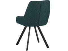 Danish Style Jídelní židle Salem (SADA 2 ks), tkanina, tmavě zelená