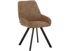 Danish Style Jídelní židle Salem (SADA 2 ks), mikrovlákno, cappuccino