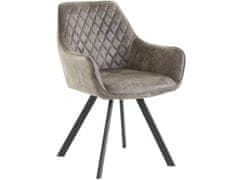 Danish Style Jídelní židle Polka, samet, černá / šedá