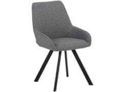 Danish Style Jídelní židle Salem (SADA 2 ks), tkanina, šedá