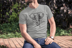 Fenomeno Pánské tričko Slon hlava - šedé Velikost: XL