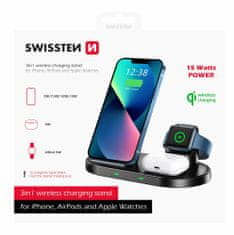 SWISSTEN WIRELESS NABÍJEČKA 3v1 STAND 22055509, černá - rozbaleno