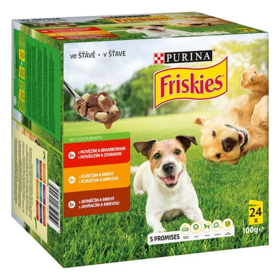 Friskies Dog adult multipack hovězí/kuře/jehněčí ve šťávě 96x100 g