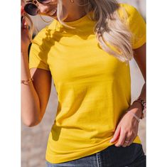 Edoti Dámské tričko jednobarevnéFAUNA žluté MDN19642 XXL