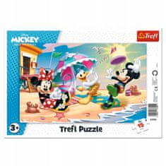 Trefl Puzzle 15 el. Zábava na pláži Mickey Mouse