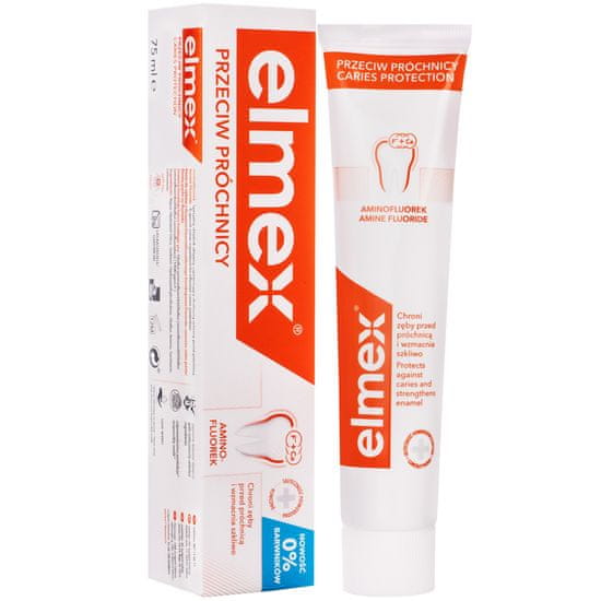 Elmex Zubní kaz s aminfluoridem, má posilující a ochranný aminfluorid, chrání před zubním kazem, remineralizuje sklovinu 75ml