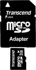 Transcend Paměťová karta microSDHC TS2GUSD 2GB + SD adaptér