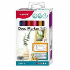 MONAMI Deco marker akrylové fixy sada 0,7mm (6ks) - syté