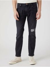 Wrangler Černé pánské straight fit džíny s potrhaným efektem Wrangler 30/34