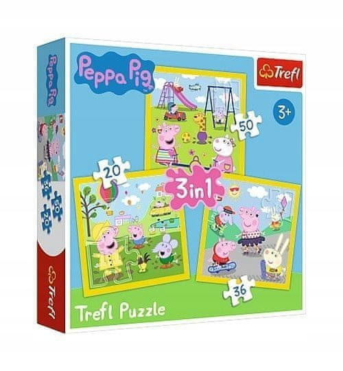 Trefl Puzzle 3v1 Peppa Pig Happy Day