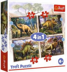 Trefl Puzzle 4v1 Zajímaví dinosauři