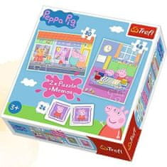 Trefl Set 3v1 Puzzle Memo Peppa Pig Day