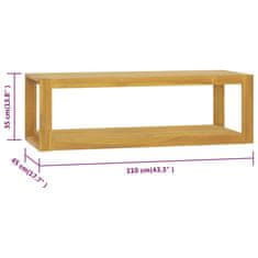 Greatstore Nástěnná koupelnová skříňka 110 x 45 x 35 cm masivní teak