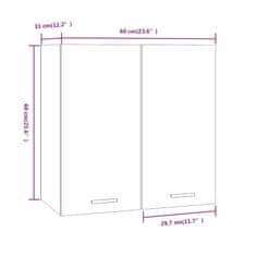 Vidaxl Závěsná skříňka hnědý dub 60 x 31 x 60 cm kompozitní dřevo