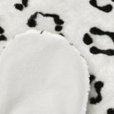 Greatstore Plyšový koberec leopard 139 cm bílý